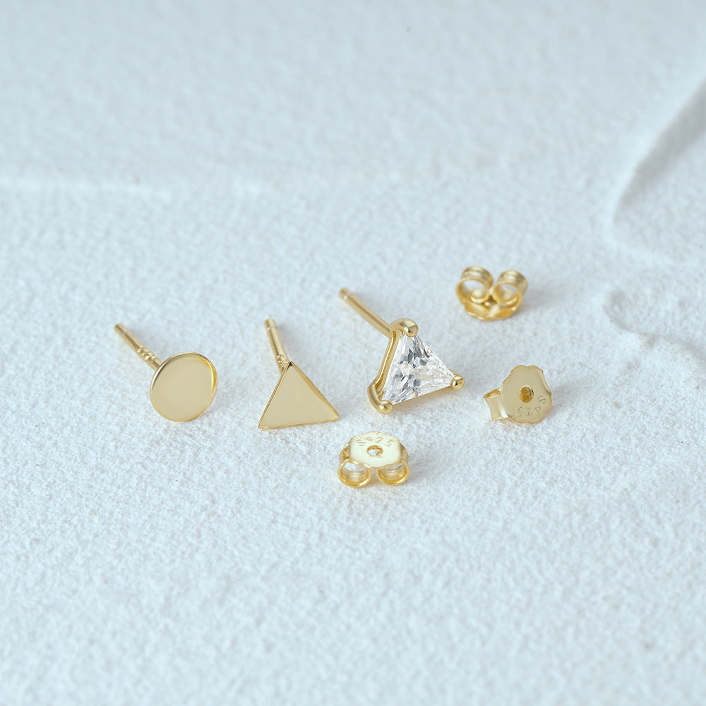 1 Set Simple Style Star Butterfly Plating Sterling Silver Ear Studs