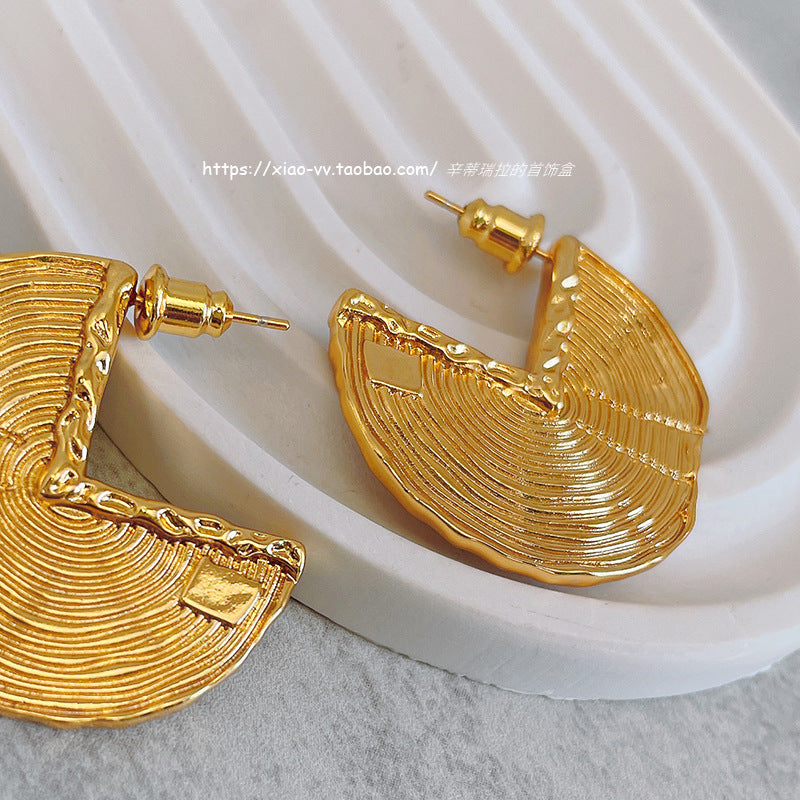 1 Pair Fashion Semicircle Metal Plating Women's Ear Studs