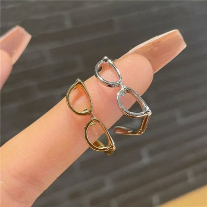 Modern Style Streetwear Glasses Copper Plating Open Rings