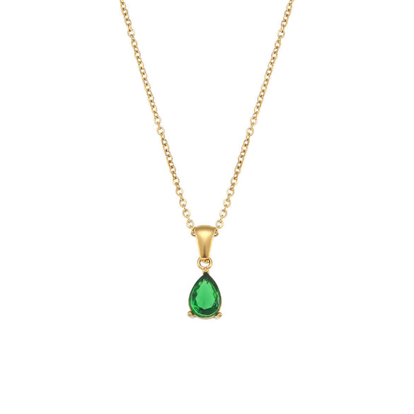 Minimalist Ellipse Geometric Stainless Steel 18K Gold Plated Necklaces