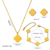 Moderate Luxury Quadrilateral Geometric Heart Titanium Steel 18K Gold Plated Necklaces