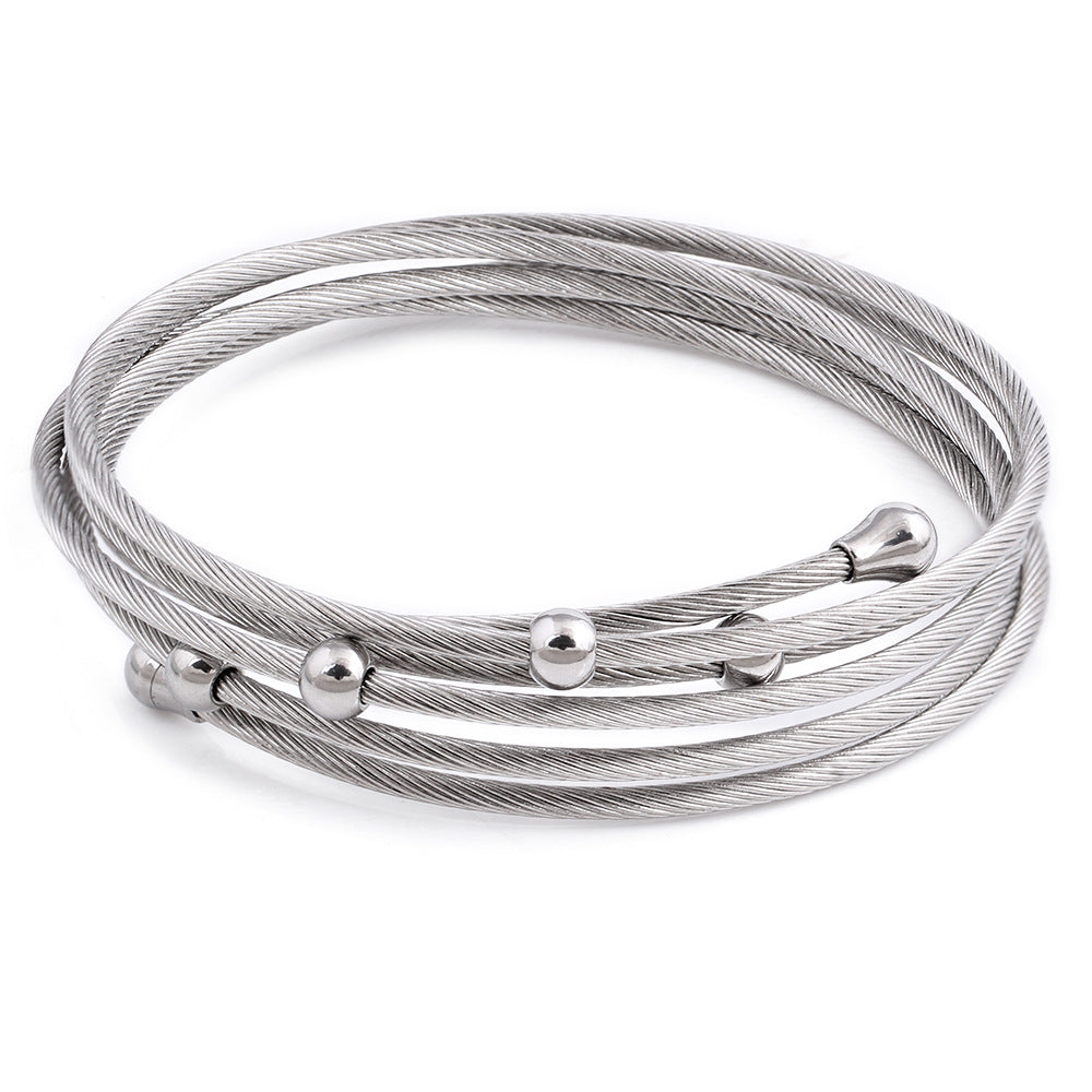 Titanium Steel Simple Style Geometric Bangle