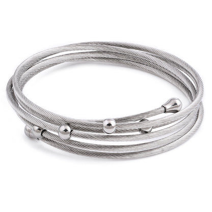 Titanium Steel Simple Style Geometric Bangle