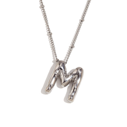 Fashion Letter Number Text Stainless Steel 18K Gold Plated Necklaces