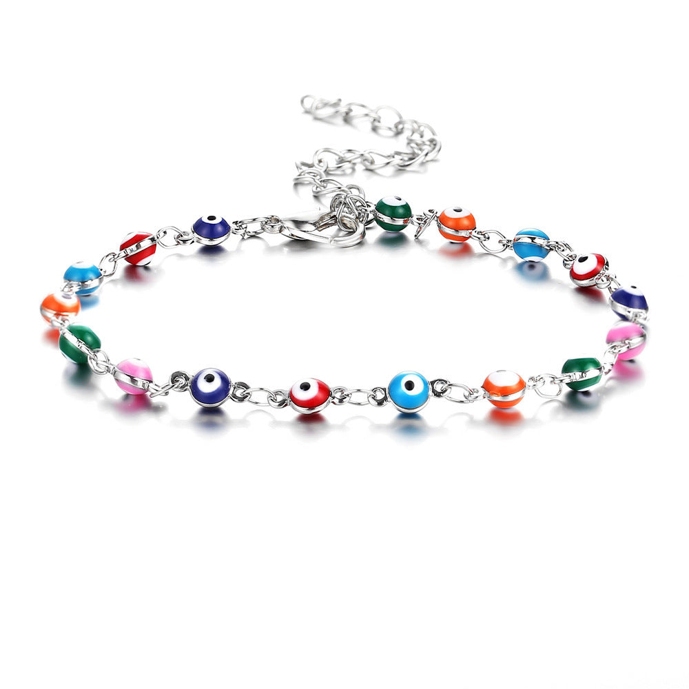 Novelty Eye Alloy Beaded Plating Anklet 1 Piece