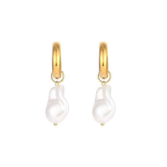Casual Pearl Geometric Stainless Steel 18K Gold Plated Necklaces