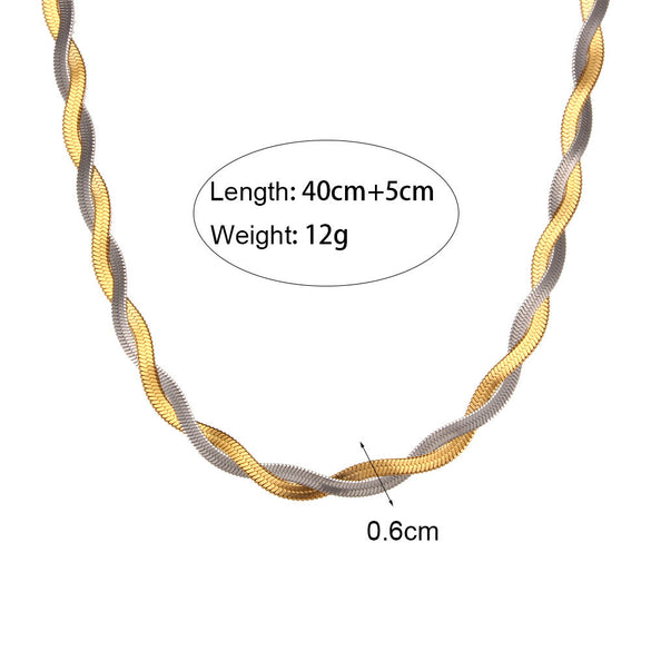 Fashion Stripe Geometric Stainless Steel 18K Gold Plated Necklaces