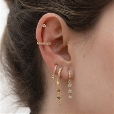 1 Pair Fashion Solid Color Copper Inlay Rhinestones Earrings