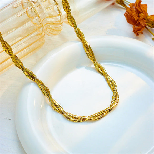 Fashion Women Chain Titanium Steel Electroplating Jewelry Sets