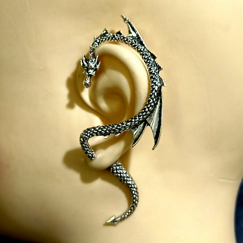 1 Piece Retro Dragon Plating Alloy Ear Clips