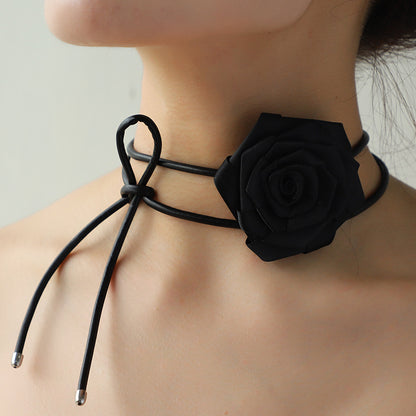 Sweet Flower Ribbon Women's Choker