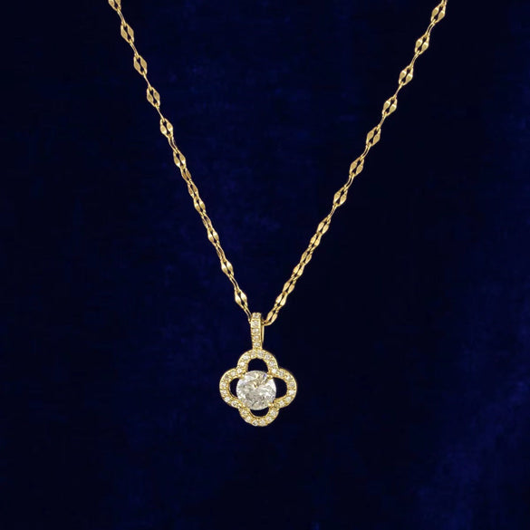 Japanese / Korean Geometric Titanium Steel 18K Gold Plated Necklaces