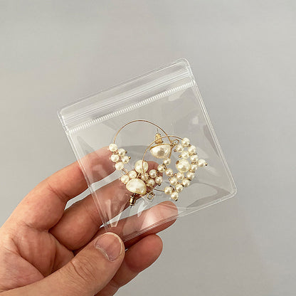 Portable Small Jewelry Earrings Bracelet Storage and Finishing Transparent Plastic PVC Ziplock Bag Jewelry INS Sealed Bag