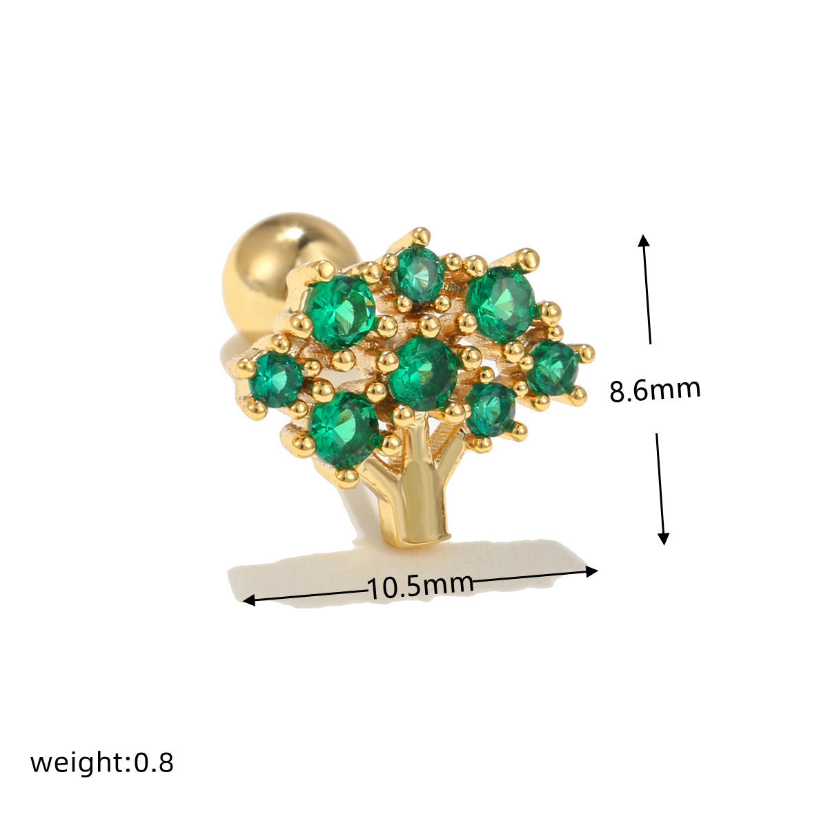 Glam Animal Brass Plating Zircon Ear Studs 1 Piece