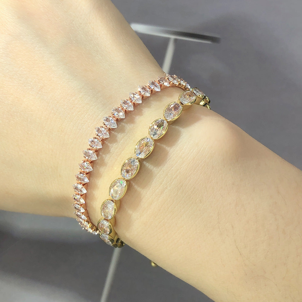 Fashion Eye Copper Zircon Bracelets In Bulk