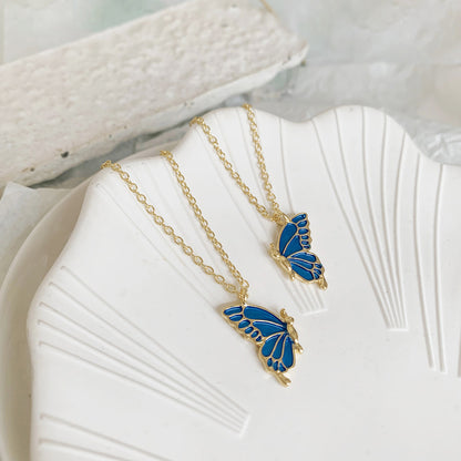 Sweet Simple Style Butterfly Alloy Plating Women's Pendant Necklace