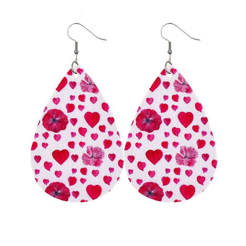 1 Pair Casual Elegant Modern Style Heart Shape Pu Leather Drop Earrings