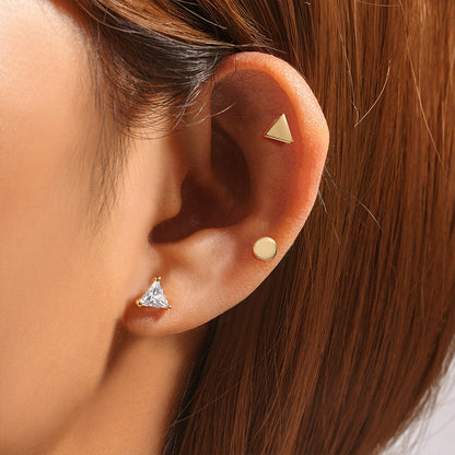 1 Set Simple Style Star Butterfly Plating Sterling Silver Ear Studs