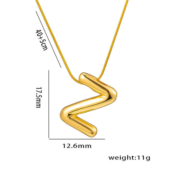 Moderate Luxury Letter Text Number Titanium Steel 18K Gold Plated Necklaces