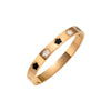 Ellipse Titanium Steel 18K Gold Plated Bangles