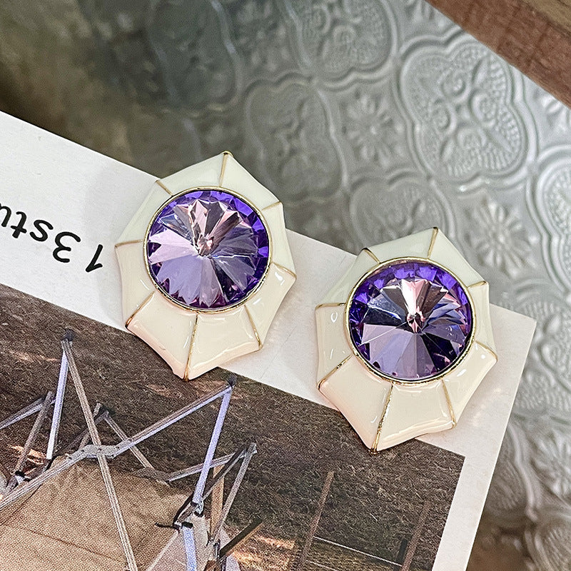 1 Pair Casual Simple Style Geometric Artificial Crystal Alloy Ear Studs