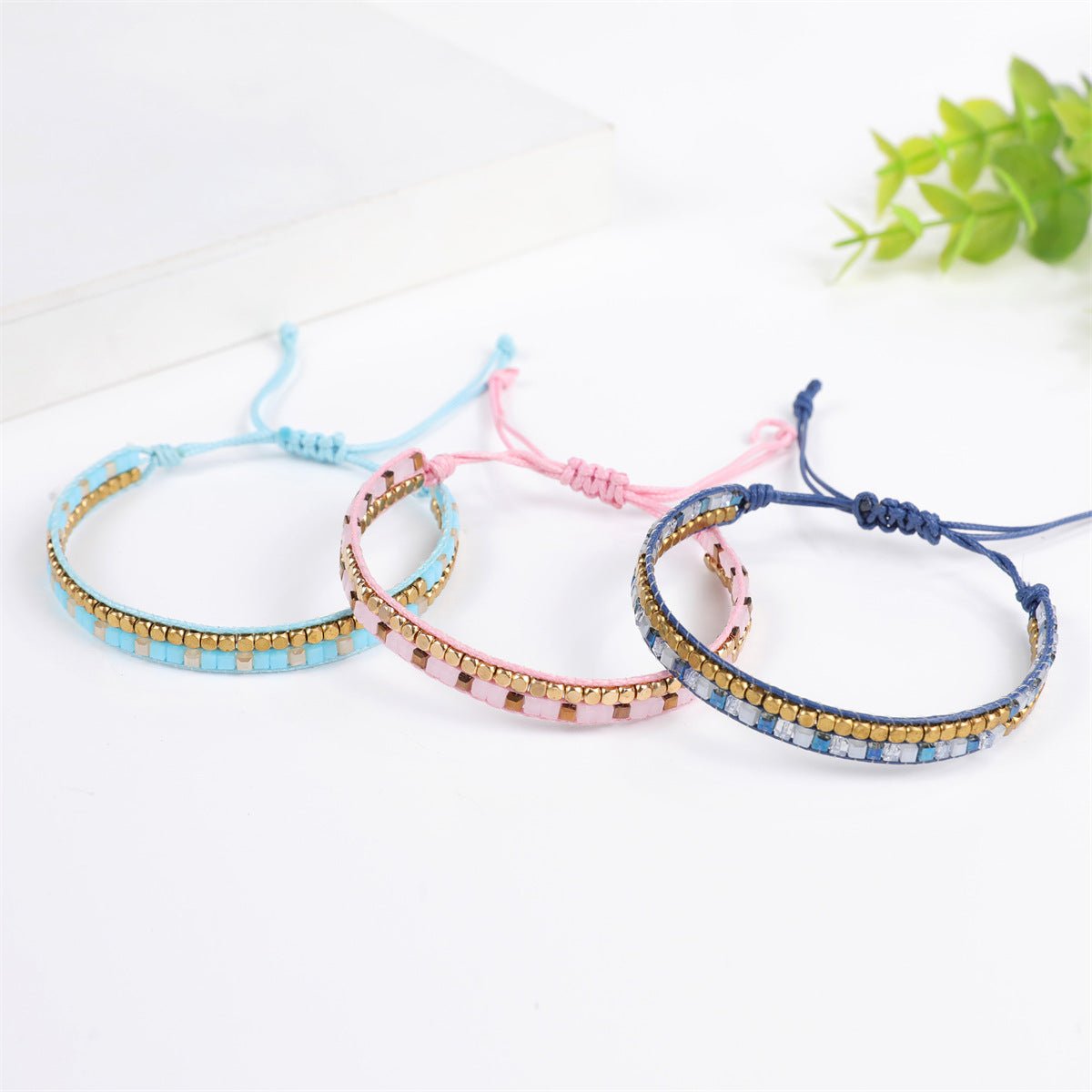 Bohemian Square Crystal Copper Knitting Bracelets