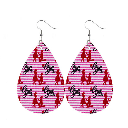 1 Pair Casual Elegant Modern Style Water Droplets Pu Leather Drop Earrings