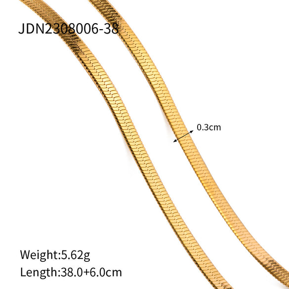 IG Style Stripe Geometric Stainless Steel 18K Gold Plated Necklaces