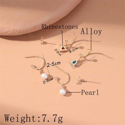 Fashion Geometric Alloy Plating Artificial Pearls Women's Earrings 1 Set