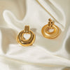 Maillard Circle Stainless Steel 18K Gold Plated Earrings
