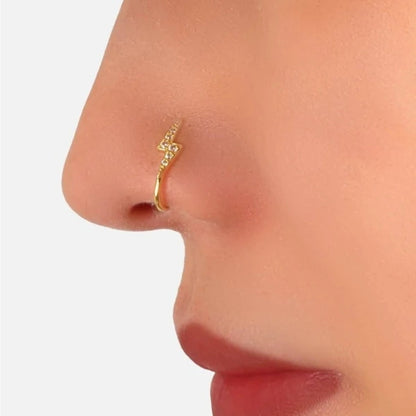 1 Piece Nose Rings & Studs Simple Style Star Moon Sterling Silver Plating Nose Ring