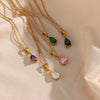 Minimalist Ellipse Geometric Stainless Steel 18K Gold Plated Necklaces