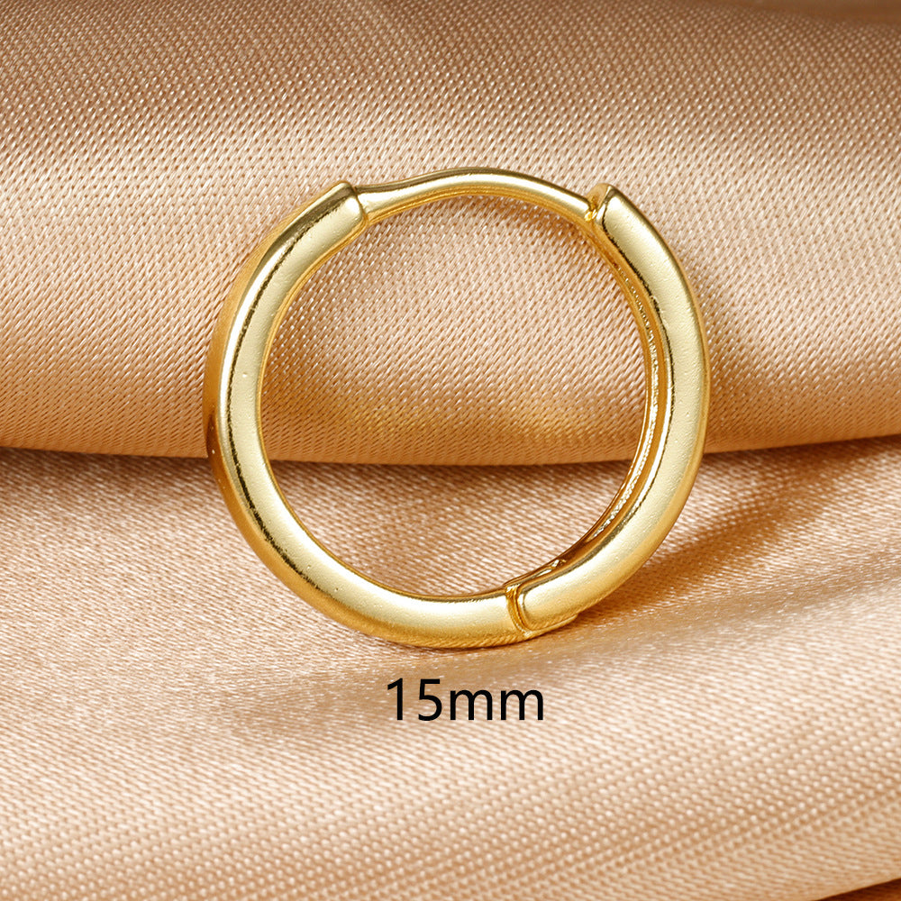 1 Piece Simple Style Circle Plating Copper Earrings