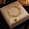 Fashion Women Heart Circle Titanium Steel Electroplating Bracelets