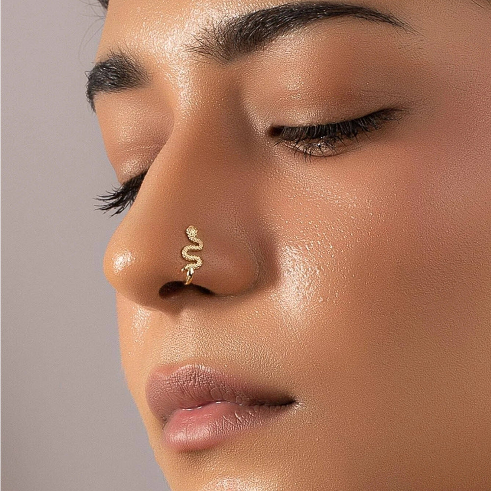 1 Piece Nose Rings & Studs Simple Style Star Moon Sterling Silver Plating Nose Ring