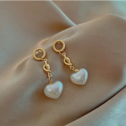 1 Pair Modern Style Simple Style Heart Shape Flower Bow Knot Inlay Alloy Rhinestones Drop Earrings Ear Studs