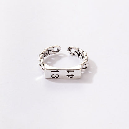 Cross-border European And American Simple Geometric Letter Animal Fish Mushroom Love Single Ring