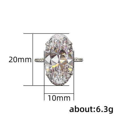 Fashion Oval Copper Inlay Zircon Rings