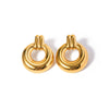 Maillard Circle Stainless Steel 18K Gold Plated Earrings