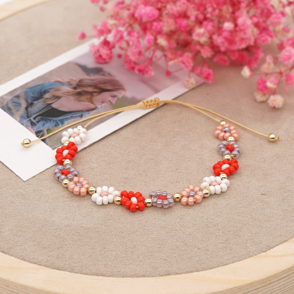 Simple Woven Beaded Small Daisy Bracelet Wholesale Gooddiy