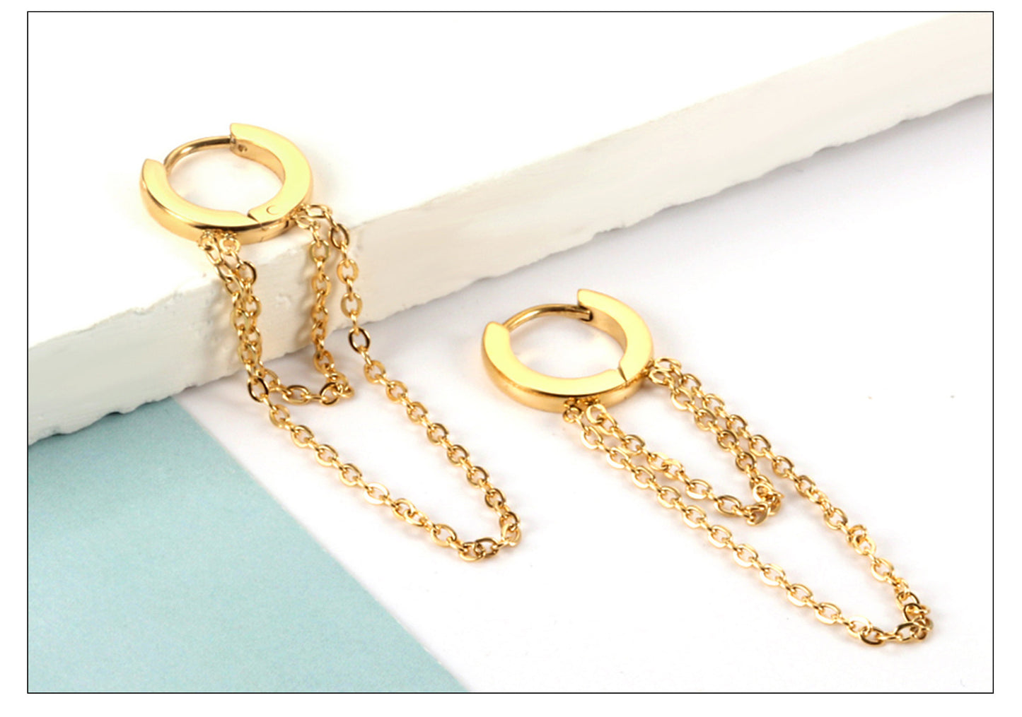 1 Pair Fashion Solid Color Stainless Steel Plating Earrings