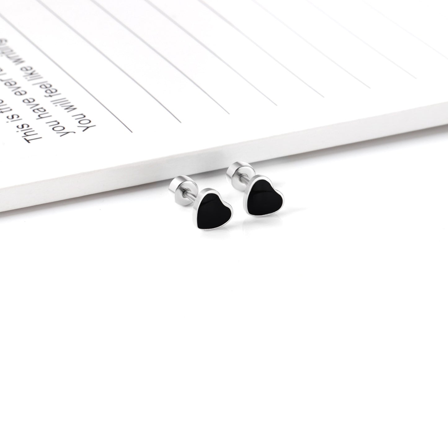 Fashion Heart Shape Stainless Steel Plating Ear Studs 1 Pair