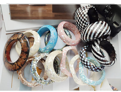 Fashion Shell Stitching Bracelet Irregular Big Wave Wood Flame Pattern Bracelet