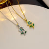 Quadrilateral Geometric Titanium Steel 18K Gold Plated Necklaces