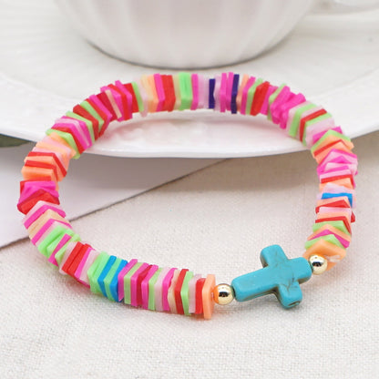 European And American New Color 6mm Soft Ceramic Bohemian Bracelet Female