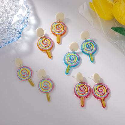 Korean Hand-painted Acrylic Stick Candy Color Earring