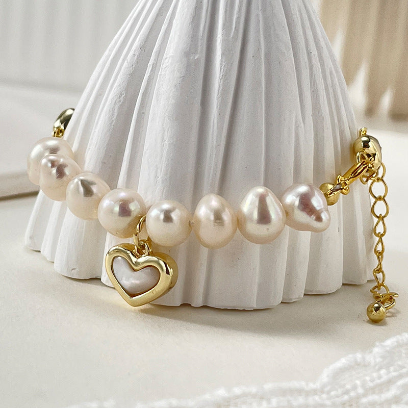 Fashion Heart Shape Pearl Bracelets 1 Piece