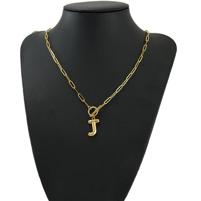 Fashion Letter Titanium Steel Plating Pendant Necklace 1 Piece