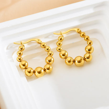 1 Pair Retro Geometric Copper Plating Inlay Artificial Pearls Earrings