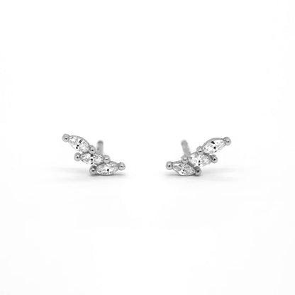 1 Pair Simple Style Geometric Inlay Sterling Silver Zircon Ear Studs